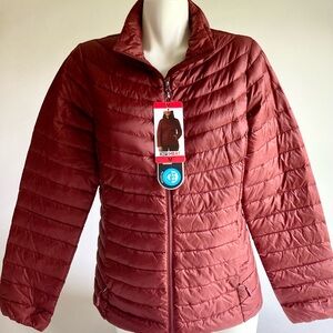 New 32 Degrees Burgundy Nylon Polyester Down Light Weight Puffer Jacket size M